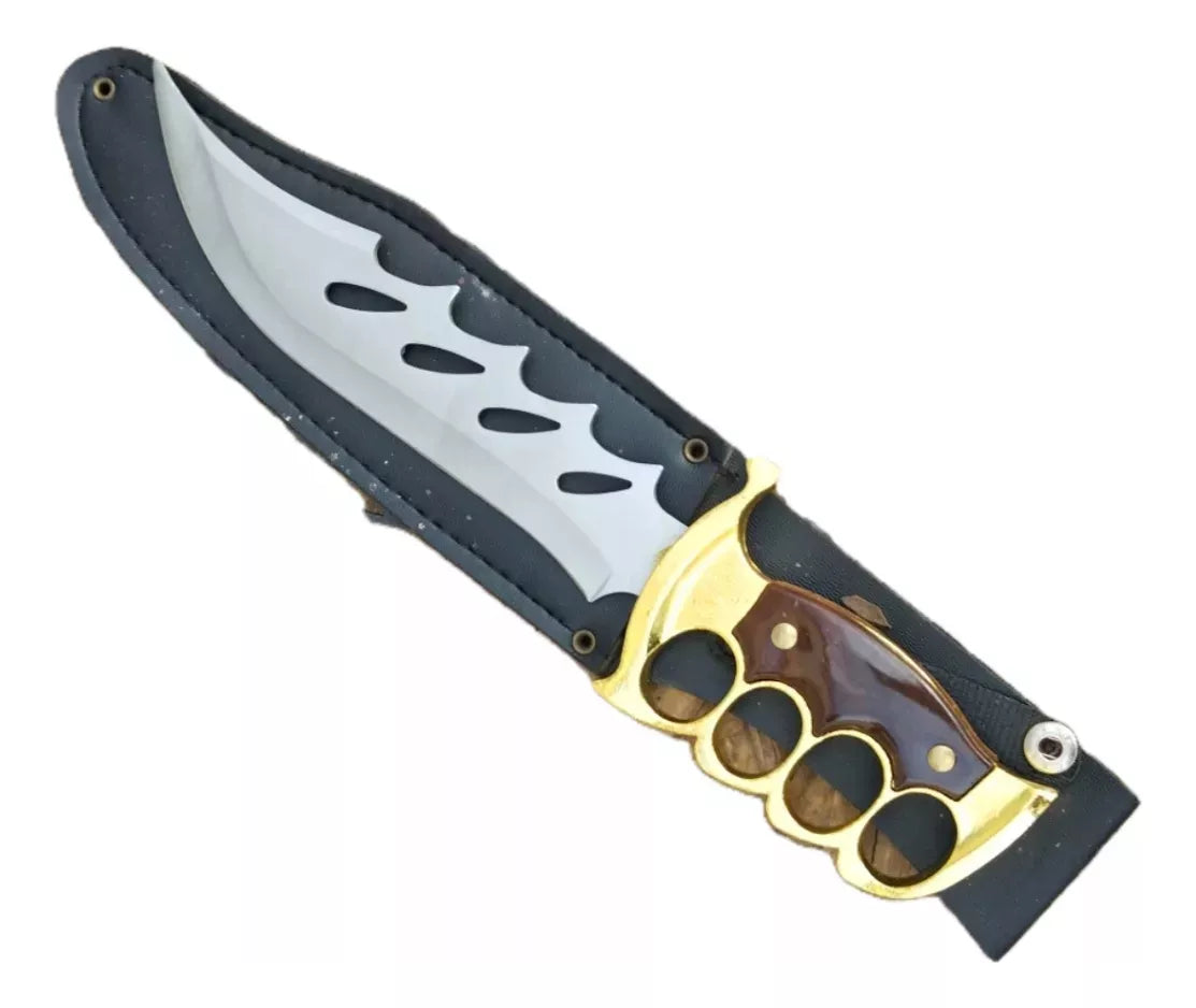 Cuchillo Tipo Puñal Con Puño De Metal Y Funda