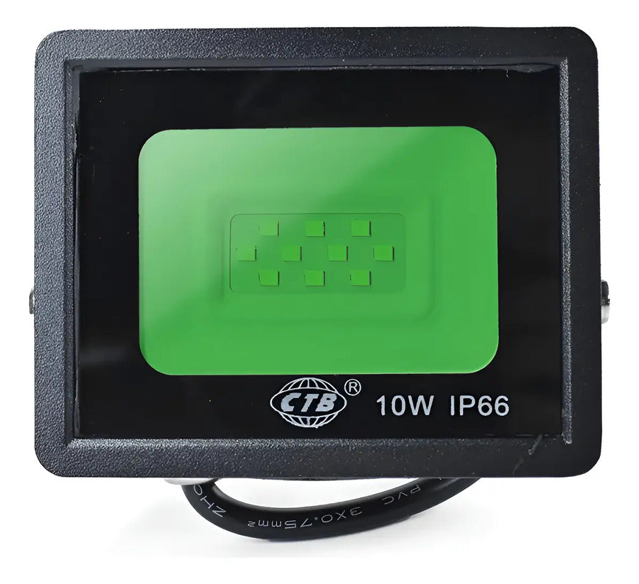 Reflector 10w C/valvula Luz Verde Ip65