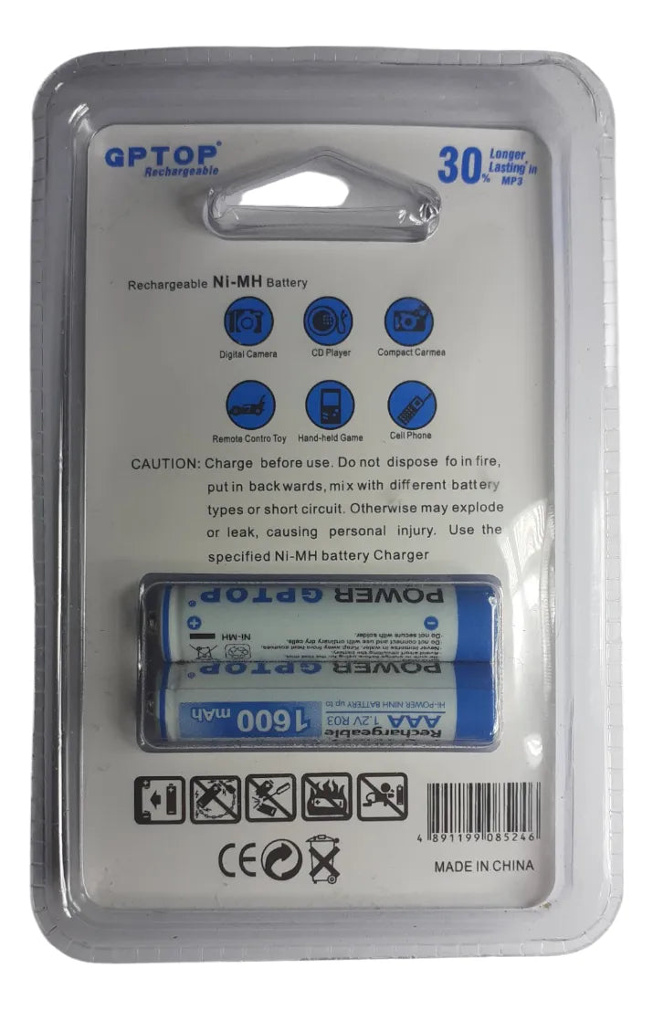 Pila Recargable Aaa Pack X 2