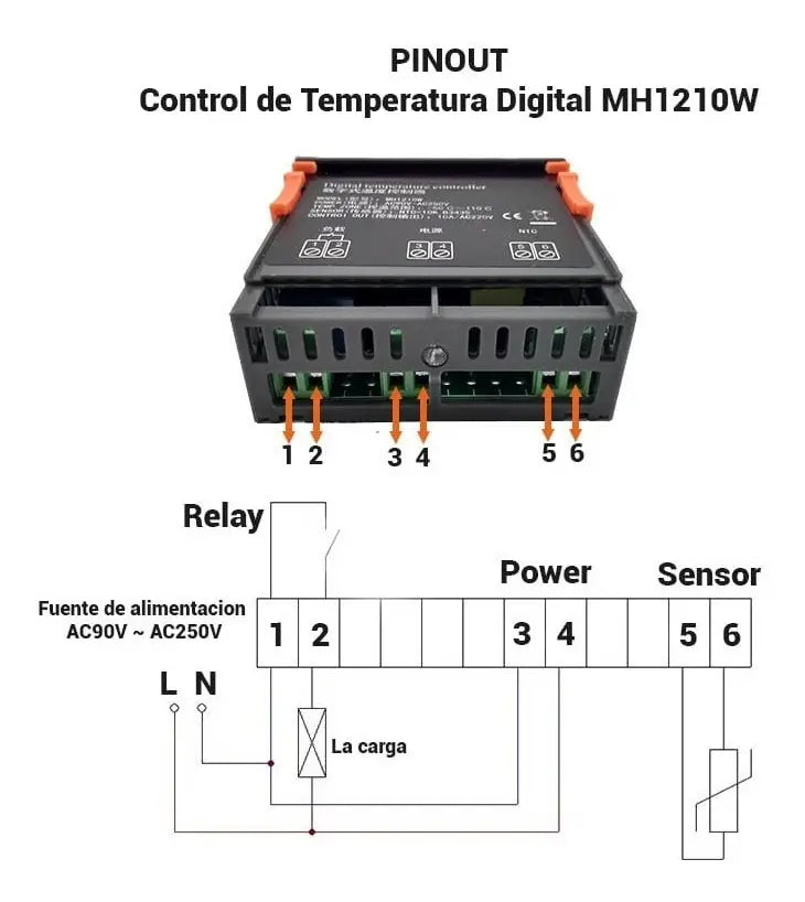 Termostato Frío o Calor 220v - vista 3 - Electroimporta