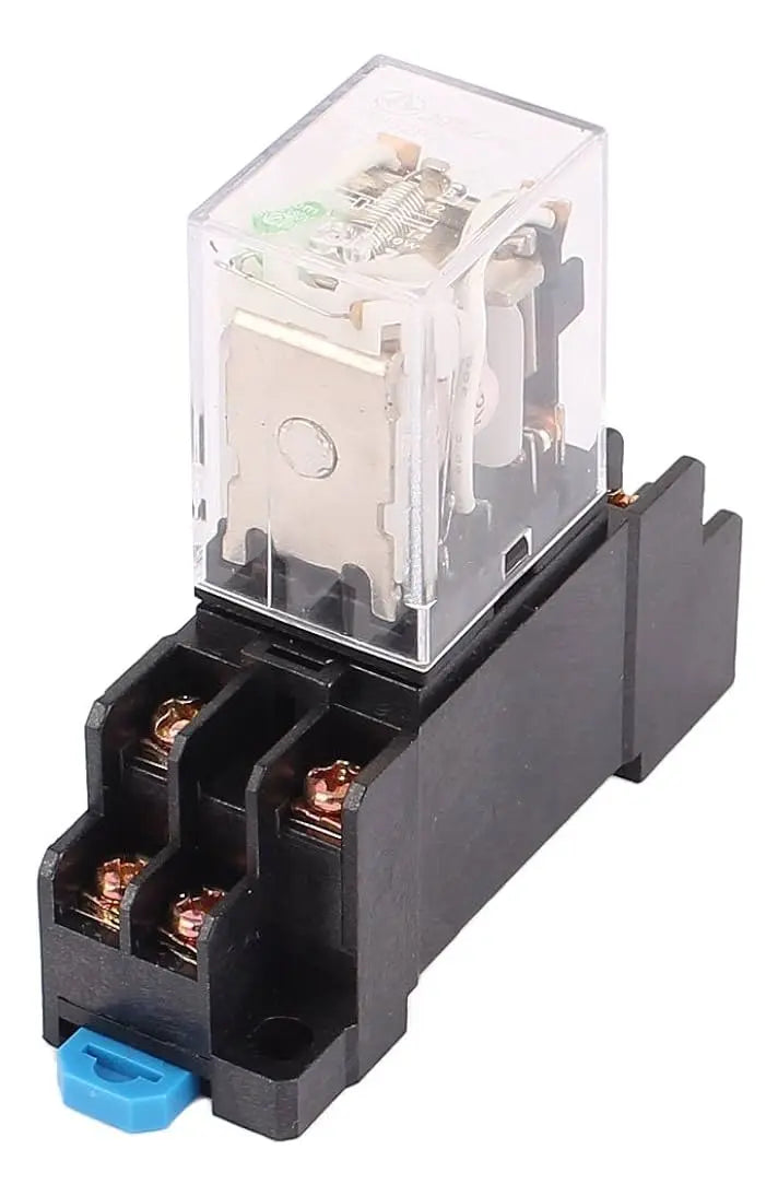 Relay 12v Dc con Zócalo Riel Din 2 Na Nc - Electroimporta