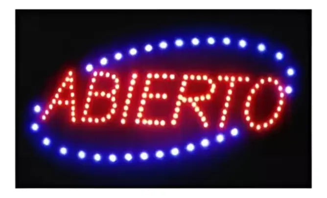 Cartel LED Abierto - Electroimporta