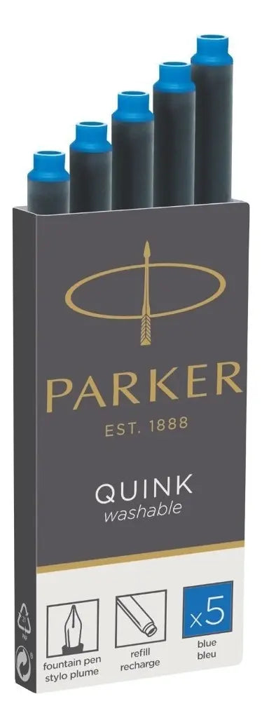Cartucho de Tinta Azul Lavable Parker Quink 3016031pp - Electroimporta