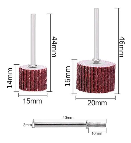 Lijas Torno Dremel Flap Pulido X10 C/ Vastago