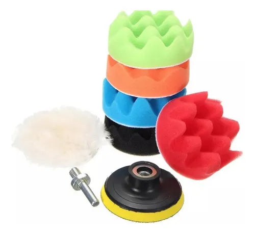 Set Esponjas 8 Cm Para Pulir Encerar Kit 7pcs