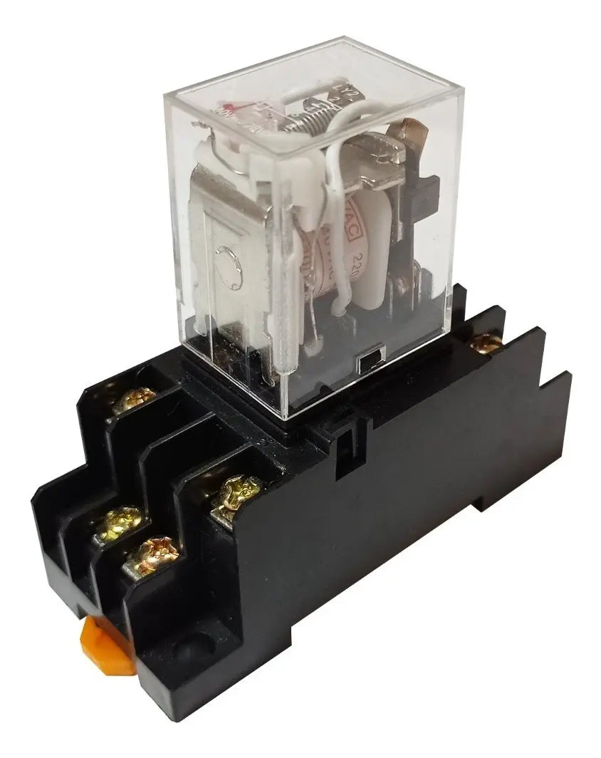 Relay 220v con Zócalo Riel Din 2 Na Nc - Electroimporta