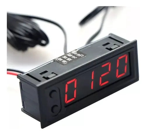 Termómetro Digital 3 En 1 Reloj Voltimetro Rojo
