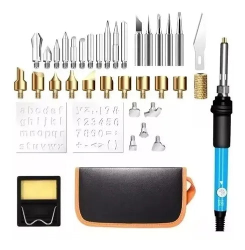 Set Pirograbador Y Soldador 40pcs Madera Cuero 60w