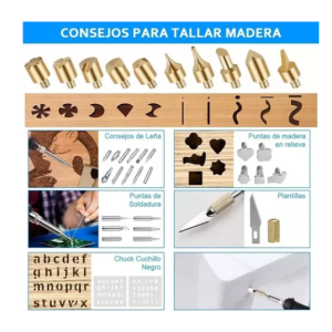 Set Pirograbador Y Soldador 40pcs Madera Cuero 60w
