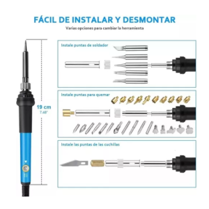 Set Pirograbador Y Soldador 40pcs Madera Cuero 60w