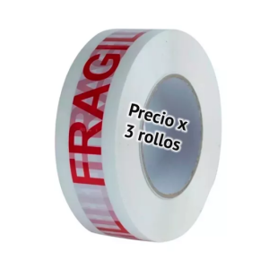 Cinta Adhesiva Empaque Fragil Pack X 3