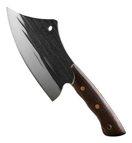 Cuchillo Hacha De Cocina Kobe Con Mango De Madera
