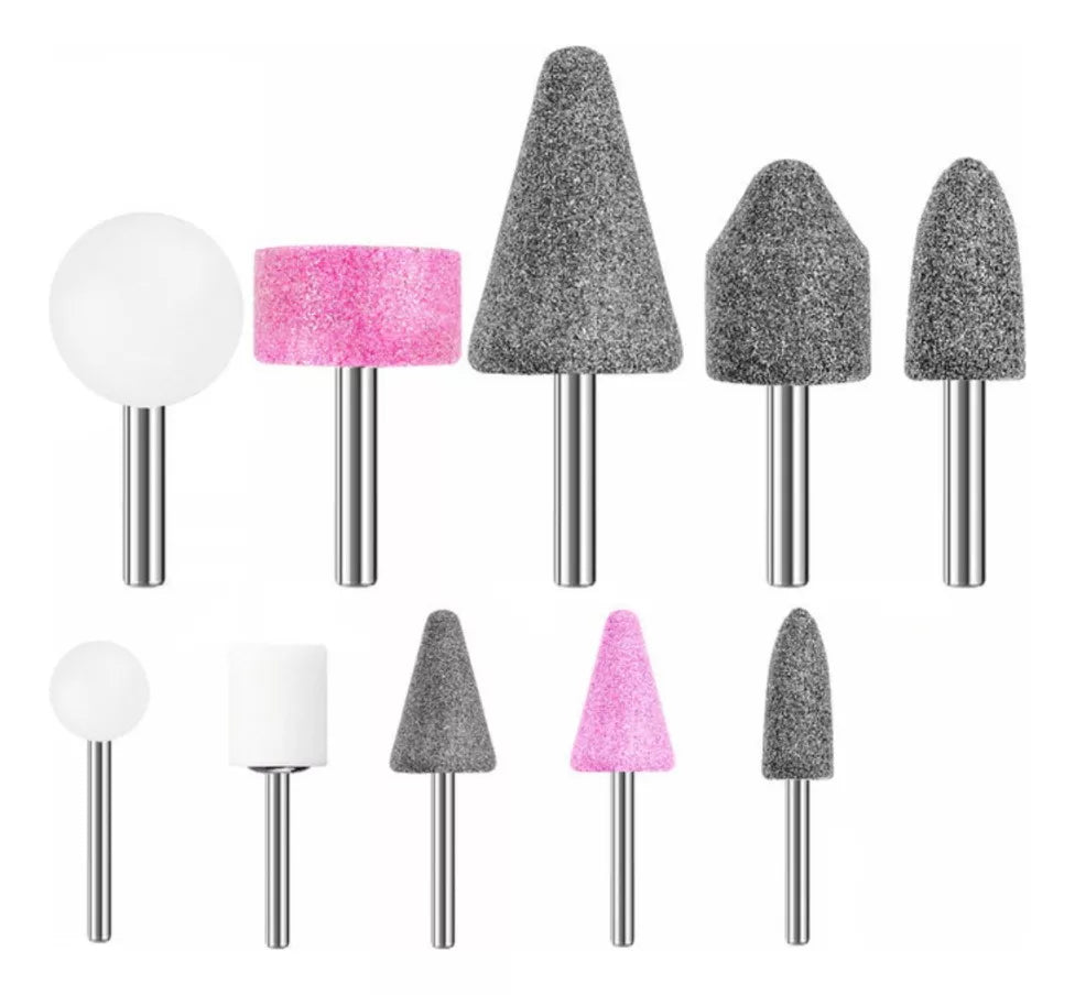 Set Piedras Y Fresas Para Mini Torno 10 Pcs