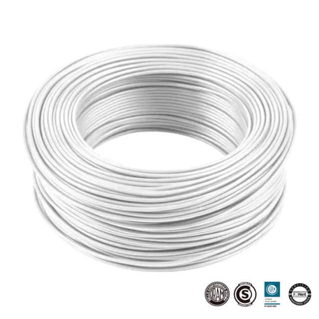 CABLE UNIFILAR 1.00MM BLANCO X 100M