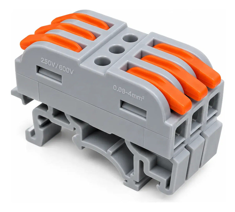 Bornera Conector Rápido Lt-223-3d - 3 Vías Para Riel Din