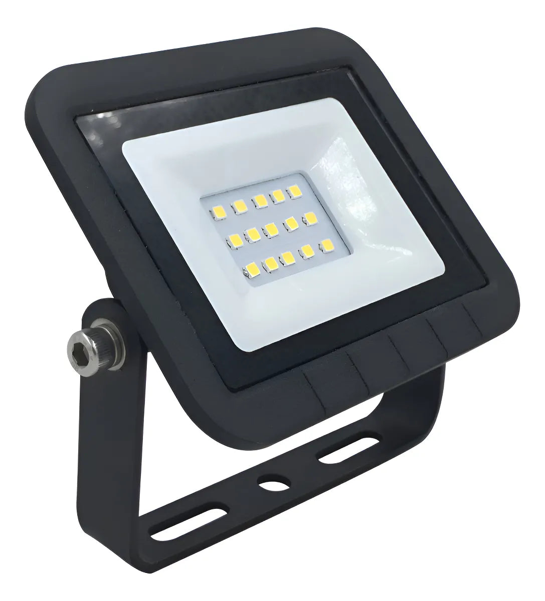 Foco Reflector Led 10w Con Fotocelula Luz Fria Negro Blanco