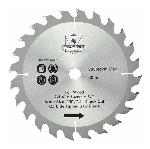 Disco Para Sierra Madera 7 1/4" 24 Dientes