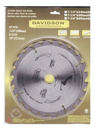 Disco Para Sierra Madera 7 1/4" 24 Dientes