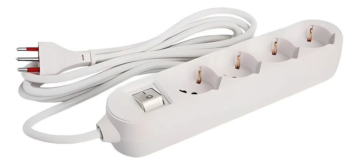 Alargue Zapatilla Conatel 10 Metros 4 Schuko Color Blanco