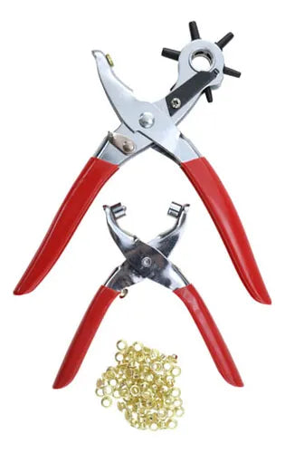 Pinza Ojalillos Y Sacabocados Remachadora