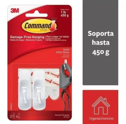 Ganchos Percha Pared 3m Command Blister X2