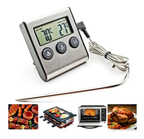 Termometro Digital Horno Con Sonda Timer