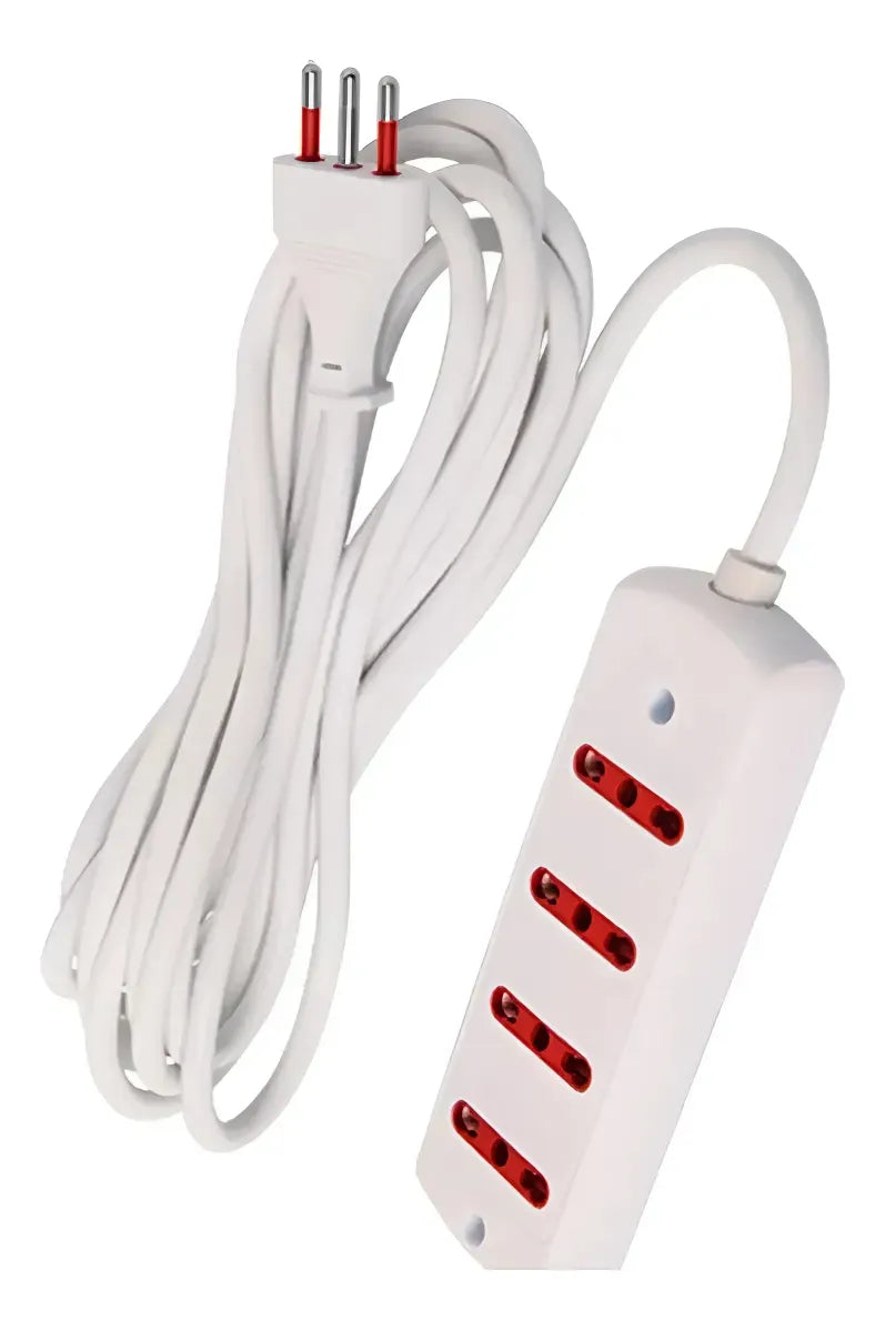 Alargue Zapatilla.4 Bipaso C/t Ficha 3l Cbl. 5m Ct Blanco