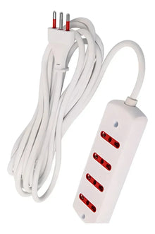 Alargue Zapatilla.4 Bipaso C/t Ficha 3l Cbl. 5m Ct Blanco