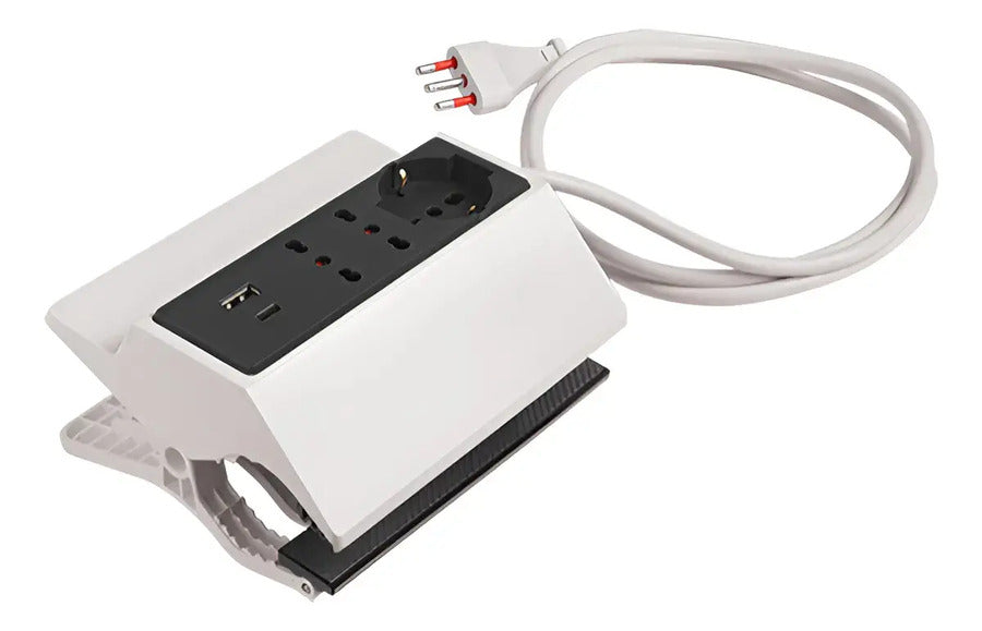 Alargue Tipo Pinza Mesa Escritorio Shucko Usb 3l Conatel Bla