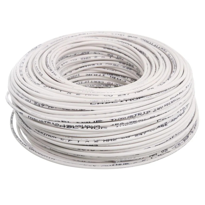 CABLE UNIFILAR 2.00MM BLANCO X 100M