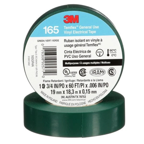 Cinta Aisladora 3m Temflex Verde 19mm X 18.3m
