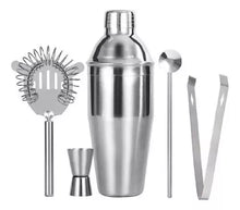 Set Bartender Coctelería 5 Piezas Acero Inoxidable Coctelera