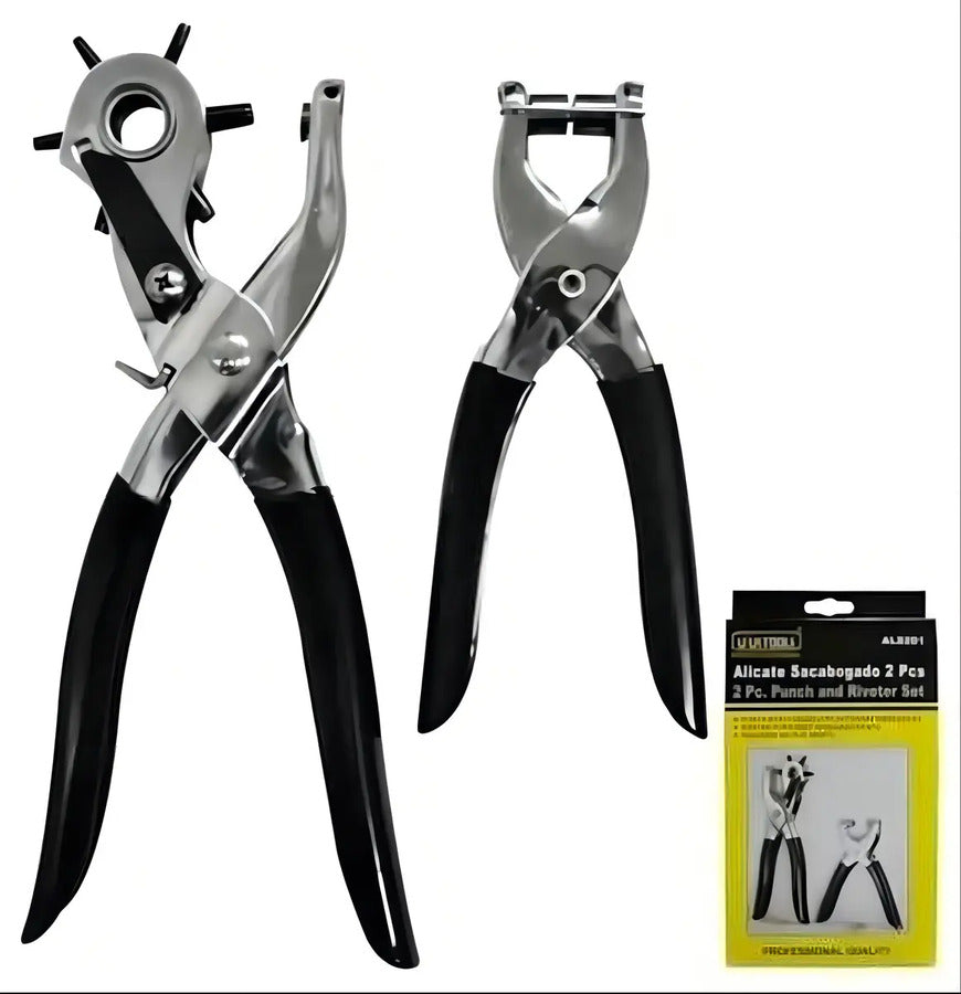 Pinza Ojalillos Y Sacabocados Remachadora
