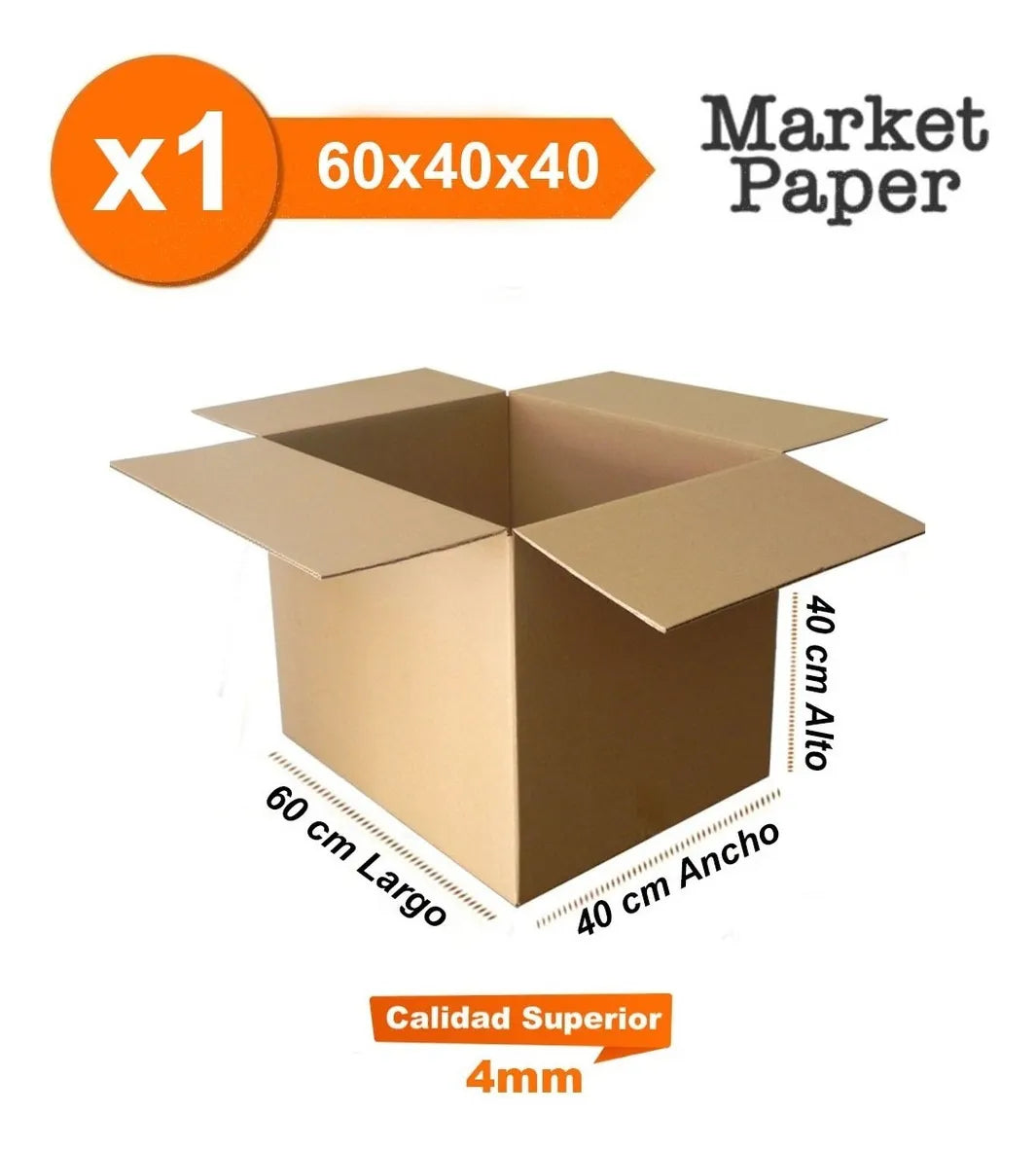 Caja Carton Embalaje 60x40x40 Mudanza Reforzada