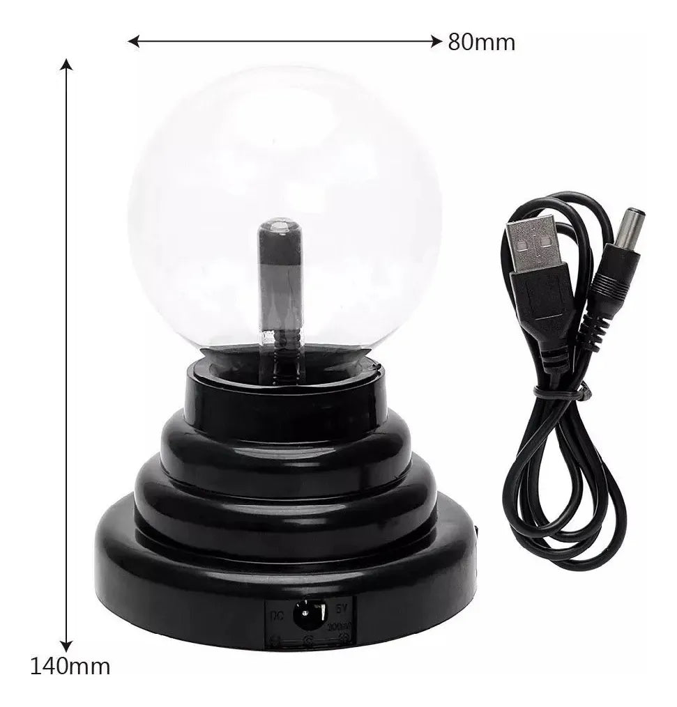 Lampara Bola Plasma Tesla Usb Y Pilas