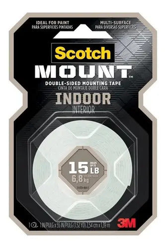 Cinta Adhesiva Doble Faz 3M Scotch MOUNT INDOOR 1.39m x 2.54