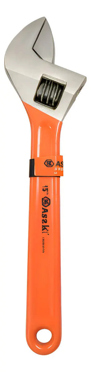 Llave Francesa Ajustable Acero Inoxidable Mate Asaki 15 Pulg