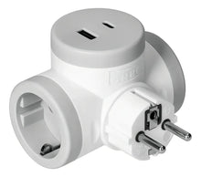 Adaptador De Shuko A 2 Schuko + Usb-a + Usb-c Conatel