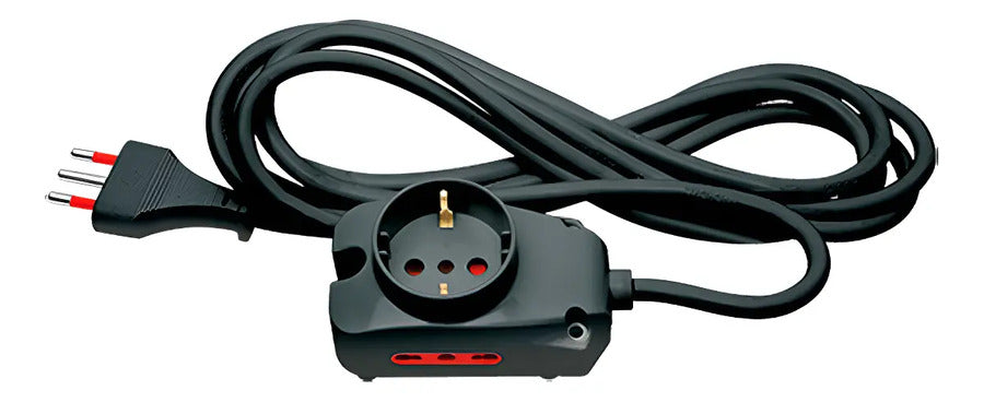 Alargue Zapatilla 1 Schuko + 2 Modular 3mt  negro conatel