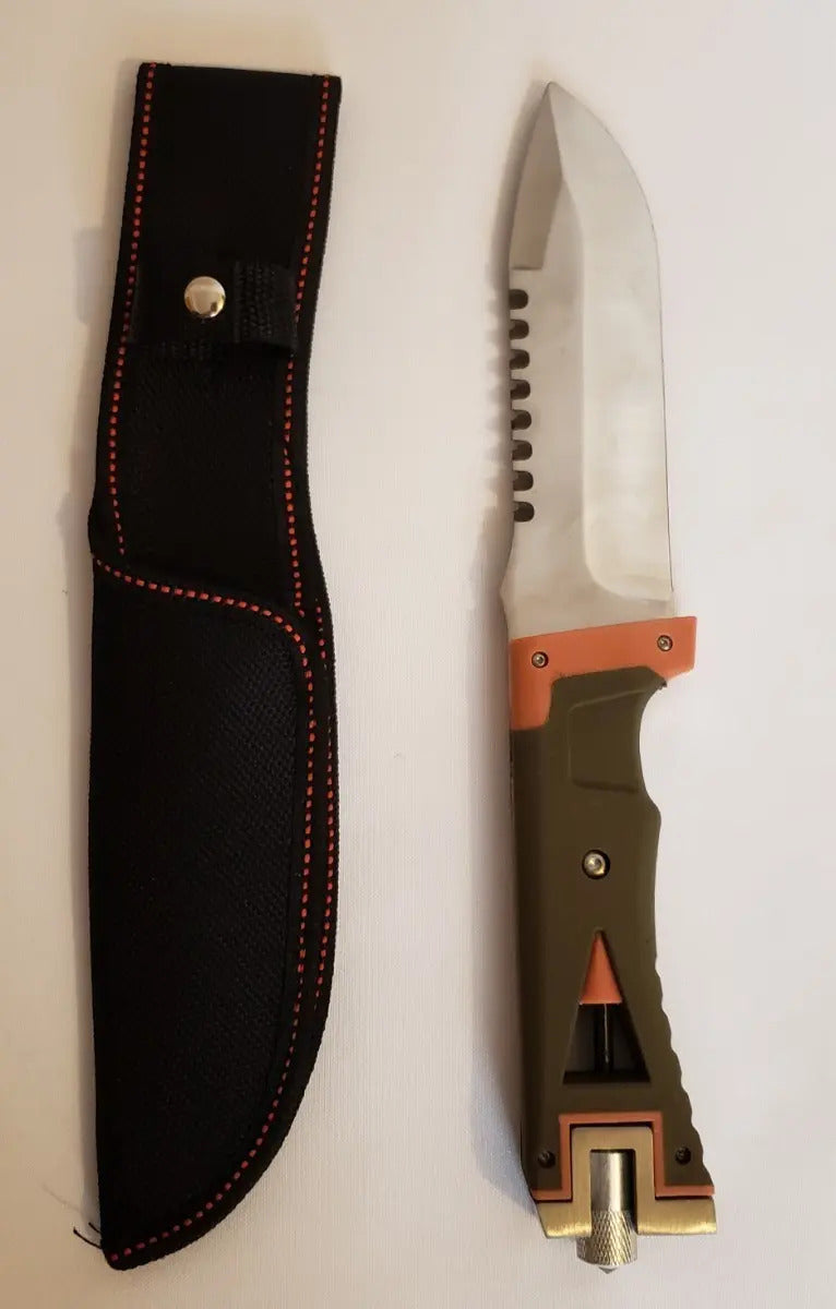 Cuchillo Militar De Supervivencia Con Pedernal En El Mango