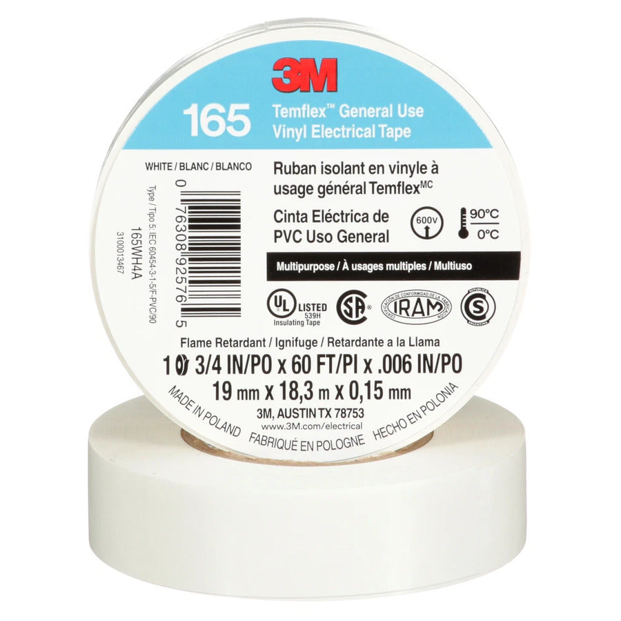 Cinta Aisladora 3m Temflex Blanco 19mm X 18.3m