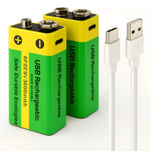Bateria Pila 9v Recargable Usb 3600mah Pack X2