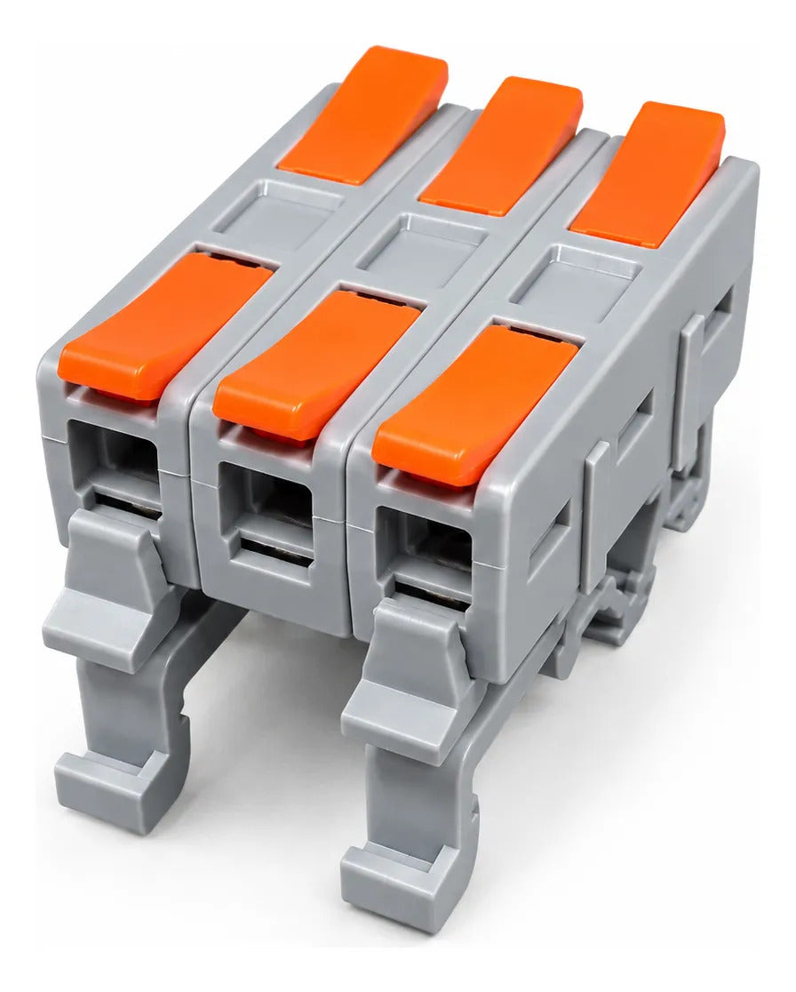 Bornera Conector Rápido Lt-662-3d - 3 Vías - Riel Din