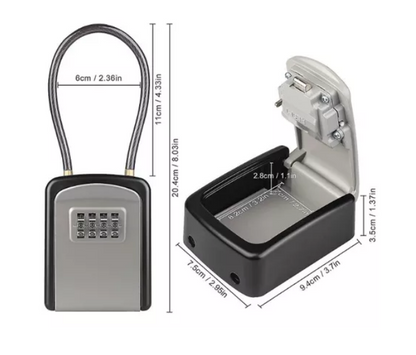 Caja Fuerte Guarda Valores Llaves Con Combinacion Exterior Color Negro/gris