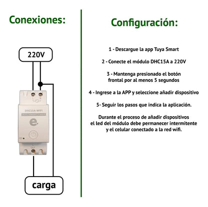 Medidor Wifi Consumo Eléctrico Timer Riel Din