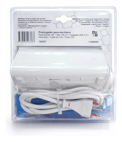 Alargue Escritorio Ficha 3l C/sch+3l+USB 1.5 Mt Conatel - vista 2 - Electroimporta