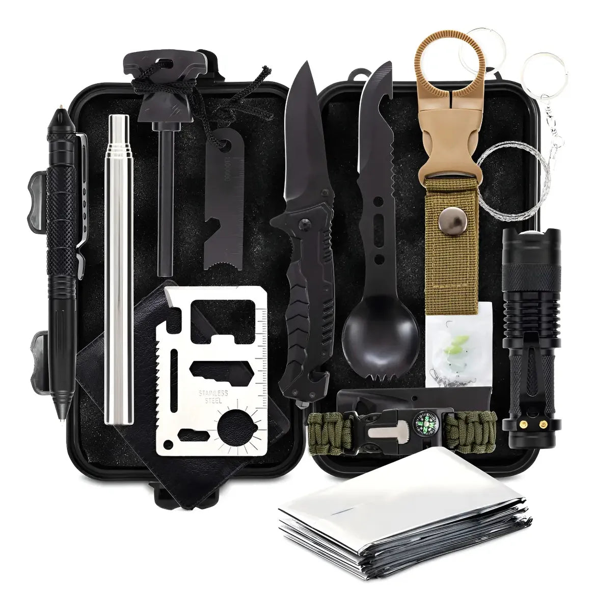 Kit Completo de Supervivencia Tactico Estuche - Electroimporta