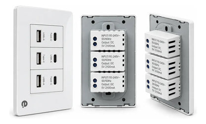 Plaqueta Armada 6 Modulos Usb + Usb C Embutir