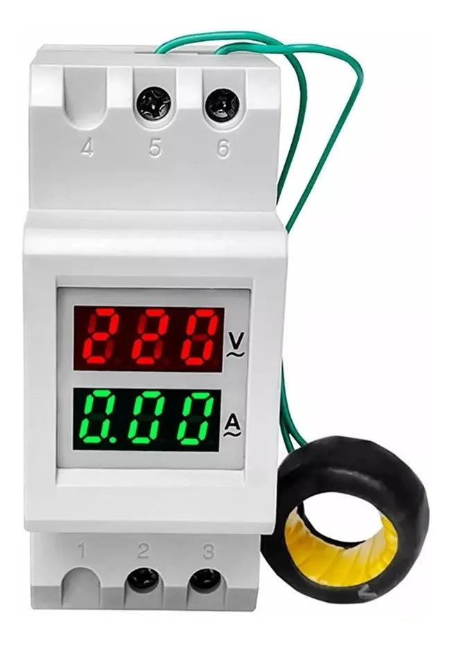 Riel Din Amperimetro Voltimetro Tablero Ac