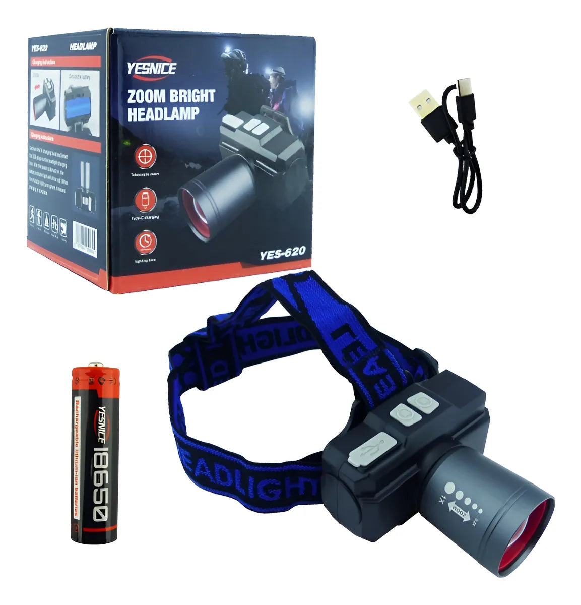 Linterna Minero Recargable- aluminio